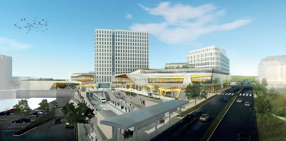 Illustrasjon av Økern sentrum
