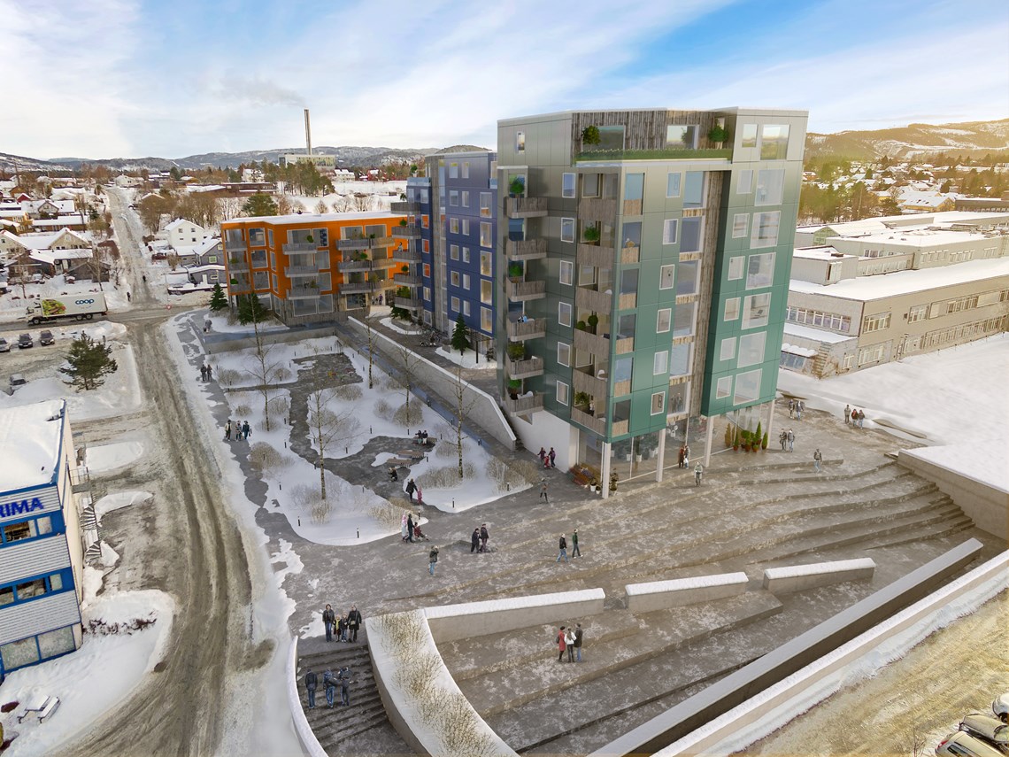 Kommende hus på Heimdal Stasjonsby