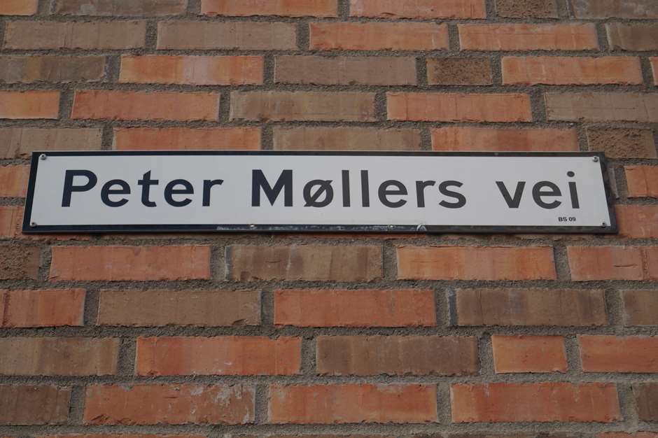 Bilde av veiskilt Peter Møllers vei